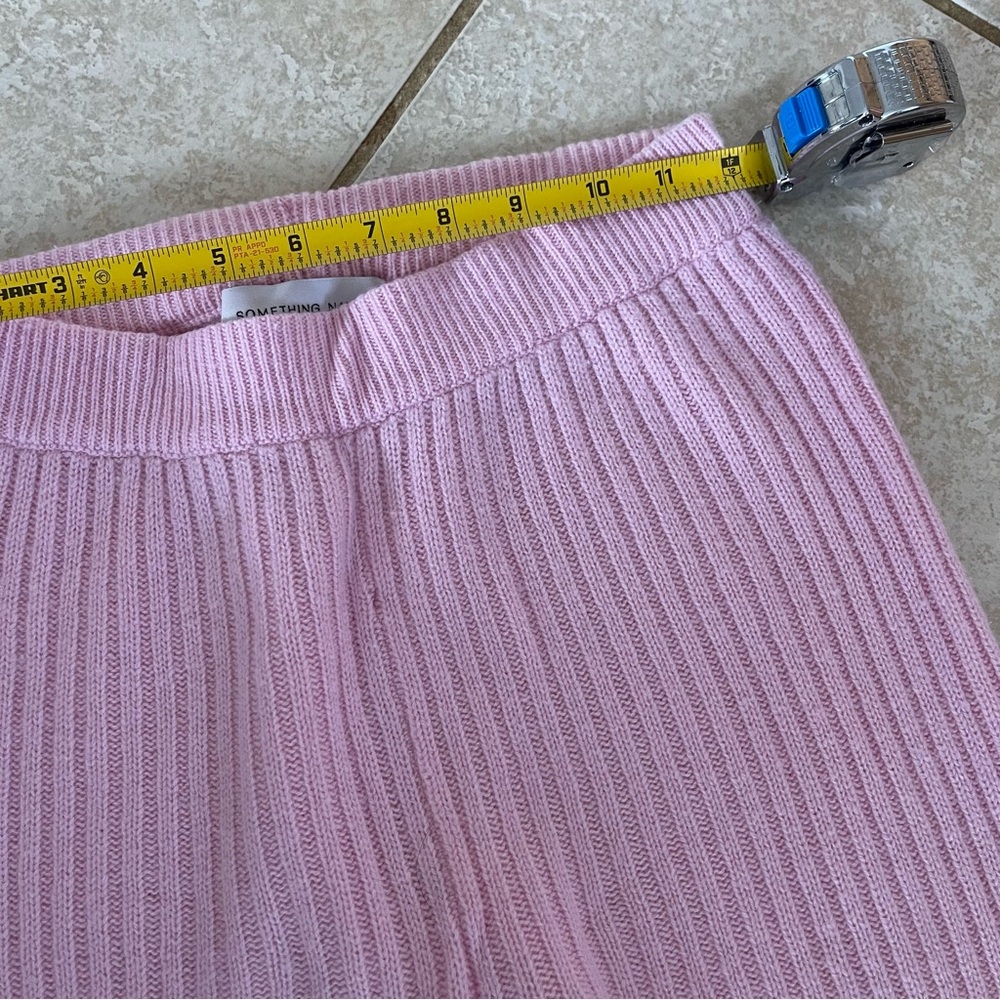 Something Navy Ribbed Knitted Split Flare Pants T… - image 7